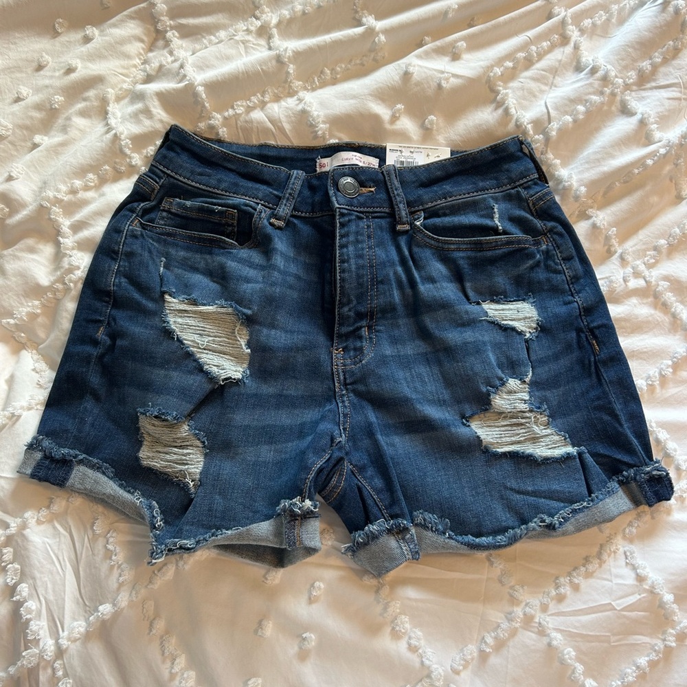 SO high rise jean shorts